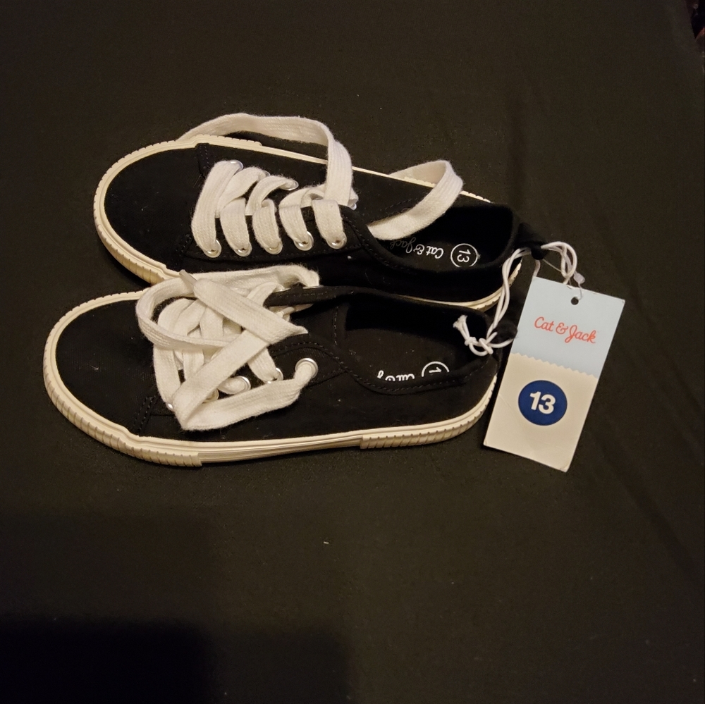 Cat & Jack Black and White Kids Sneakers - Picture 3 of 5